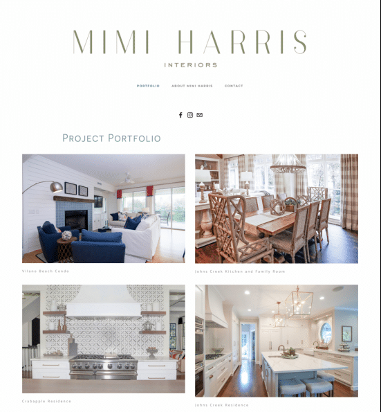 Mimi Harris Interiors Homepage of Mimi Harris Interior Design Website